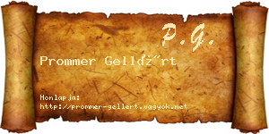 Prommer Gellért névjegykártya